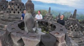 Gubernur Jawa Tengah Ahmad Luthfi berkunjung ke Candi Borobudur di Magelang.