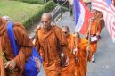 Puluhan biksu dari berbagai negara Asia Tenggara akhirnya tiba di kawasan Candi Borobudur, Kabupaten Magelang.