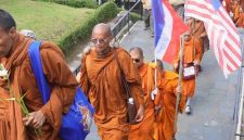 Puluhan biksu dari berbagai negara Asia Tenggara akhirnya tiba di kawasan Candi Borobudur, Kabupaten Magelang.