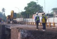 Perbaikan Jembatan Krakitan di Kecamatan Salam, Kabupaten Magelang.